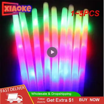 1 ~ 5ШТ Светодиодные светящиеся палочки Party Rave Foam Glow Stick Rgb Флуоресцентный Темный свет для бара, свадьбы, Дня Рождения, фестивальных принадлежностей