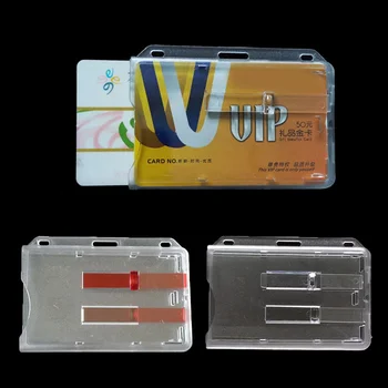 1 шт. офисный держатель для карт, прозрачный держатель для визитных карточек, практичный прочный держатель для студенческих школьных карточек, двусторонний защитный чехол