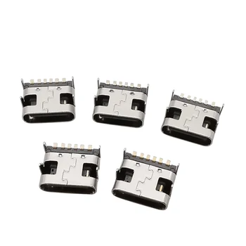 10/20/50 шт 6-контактный разъем USB Type-C, разъем Micro USB Type C, гнездо SMD DIP для дизайна печатной платы, зарядка током 