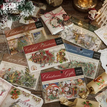 10 упаковок декоративной золотой фольги, рождественских наклеек в виде листьев животных для ведения дневника, милых школьных канцелярских принадлежностей, деловых принадлежностей.