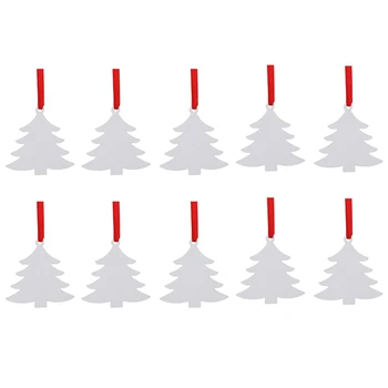 10 упаковок сублимационных рождественских заготовок, пустые украшения из алюминиевой доски, белые пустые украшения для Рождества своими руками