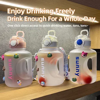 1000 мл Пластиковая соломенная чашка для воды большой емкости, бутылка для питья в стиле ремешка, портативные Пластиковые стаканчики, инструменты для питья в кемпинге