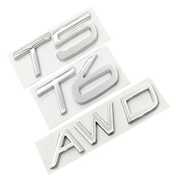 1шт 3D Металл AWD T5 T6 Логотип Автомобиля Боковое Крыло Задний Багажник Эмблема Значок Наклейка Наклейки Для Volvo S60L XC60 V40 XC90 Стайлинг Автомобиля