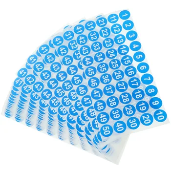20 Листов Круглых наклеек с номерами Классификация этикеток Маленькие этикетки Медная Пластина Идентификационные наклейки для организации офиса