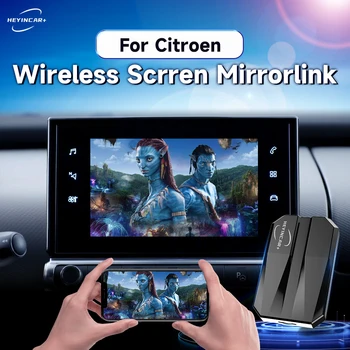 2023 HEYINCAR Беспроводной Экран Mirrorlink Адаптер Android Auto Apple CarPlay Для Citroen C3 C5 C5X C5 AIRCROSS C3-XR C6 YouTube