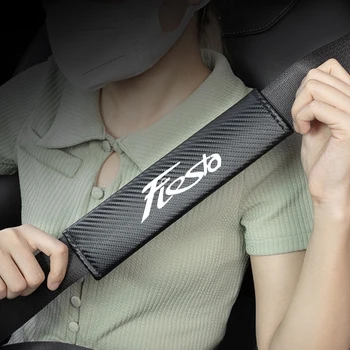 2шт Защитный чехол для ремня безопасности автомобиля из углеродного волокна, украшение для ремня безопасности для Ford Fiesta MK8 MK7, аксессуары для салона автомобиля