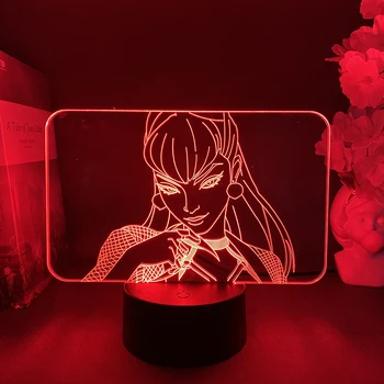 3D Акриловая лампа LOL KDA Evelynn Cool Gamign Для украшения комнаты, Подсветка RGB, Меняющая атмосферу, Ночник для детской спальни