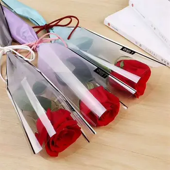 50 шт., упаковка из одного цветка, сумка из одной розы, утолщенная градиентная сумка на День Святого Валентина, сумка для гвоздики