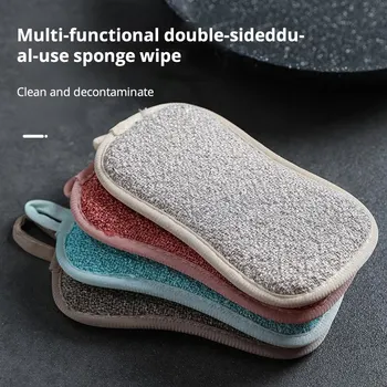5ШТ Супер Абсорбирующая двусторонняя губка из микрофибры для мытья посуды, Ластик для чистки кухни и ванной, Волшебная губка
