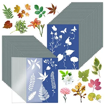 60 листов цианотипной бумаги формата А5 Sunprint Art Kit Высокочувствительная бумага для печати на солнце Nature Sun Printing Kit Светло-зеленый