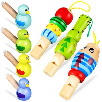 7 шт. Свисток для животных, деревянная детская игрушка, игрушки озвучивают свистки, мультяшная птица, громкий звук для детей