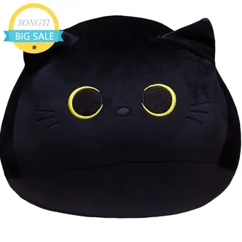 8 см Пушистый черный кот Плюшевые игрушки Мягкие животные Кошки Мягкая подушка для сна Украшение дома Креативный подарок на День рождения для детей