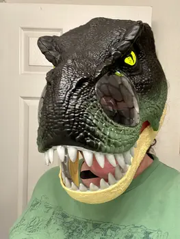 Cafele Модернизированная маска динозавра Светящиеся глаза Ревущий звук Маска Тираннозавра Рекса Хэллоуин Детские игрушки-динозавры Подарки Реквизит для косплея
