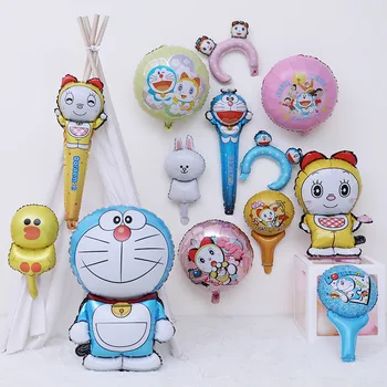 Doraemon Window Decoration Party Фотография Игрушечный Воздушный Шар Мультяшной Формы Алюминиевый Пленочный Воздушный Шар Синий Толстяк Dingdang Cat