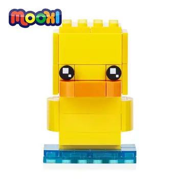 MOOXI Farm Animal Little Yellow Duck Block DIY Развивающая Детская игрушка Для детей В Подарок Набор строительных Кирпичей Для сборки Деталей MOC1029