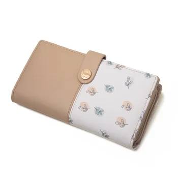 Purity Новый длинный женский кошелек, модная маленькая сумочка на молнии с контрастным цветом и свежей печатью