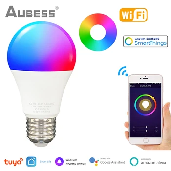 TUYA WiFi E27 B22 Smart Light Лампа с Регулируемой Яркостью smart lifeLightbulbs Alexa LED Лампа Google Home Яндекс Алиса 100-240 В Для Умного Дома