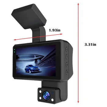 Автомобильная камера 1080P HD Автомобильный видеорегистратор для вождения, камера приборной панели с 3,0-дюймовым IPS экраном, парковочный монитор, циклическая запись