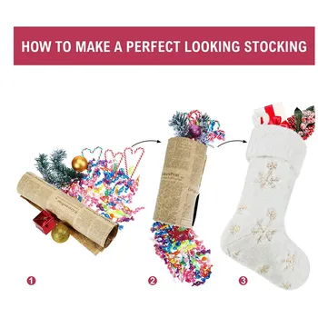 Белые Рождественские чулки из искусственного меха, большой детский подарочный пакет для конфет, Рождественская елка, Подвесные украшения, праздничные принадлежности для дома