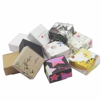 Бумажная коробка конфет с цветочным принтом, подарочная коробка с окошком, мини-картонная упаковка для ювелирных изделий, упаковка мыла