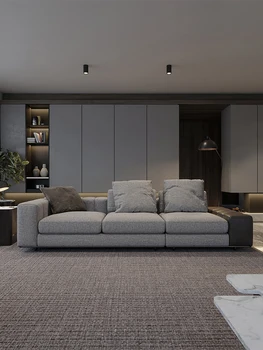 Диван из скандинавской ткани, современный минимализм и минималистичный стиль, диван для трех человек, Итальянский легкий роскошный замшевый диван