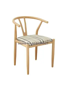 Железный чайный стул Китайская бытовая имитация массива дерева мягкая сумка подушка Y-образный стул простой стул Taishi ресторан single Wai