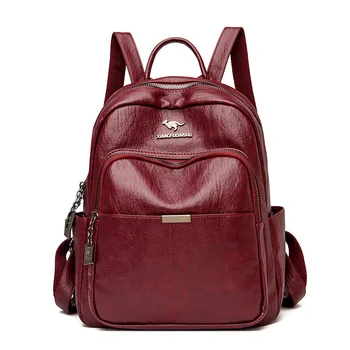 Женский кожаный рюкзак Водонепроницаемый рюкзак для отдыха и путешествий, студенческий женский рюкзак, сумка через плечо, школьные сумки для девочек Mochila