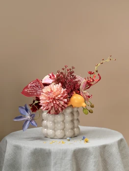 Имитация домашней цветочной комнаты, искусственный букет, Антуриум, бабочка, орхидея, элитное украшение для дома, стол для гостиной, высушенный f