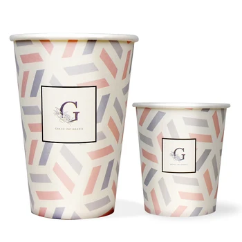 индивидуальный дизайн, Изготовленная на заказ CMYK печать, бумажный стаканчик для кофе с двойными стенками на 12 унций с логотипом