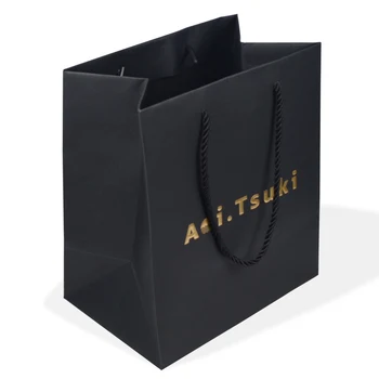 индивидуальный дизайн, Оптовая продажа, индивидуальный дизайн, роскошный подарочный бутик, черный бумажный пакет с логотипом