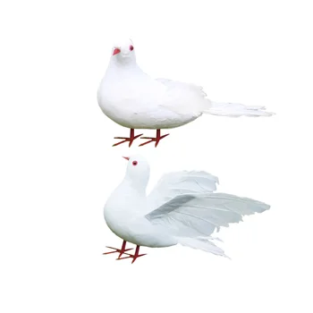 Искусственная Имитационная Птица, модель пернатой птицы 2ШТ Белые Украшения DIY Craft Love Birds для Свадебной вечеринки голуби декоративные