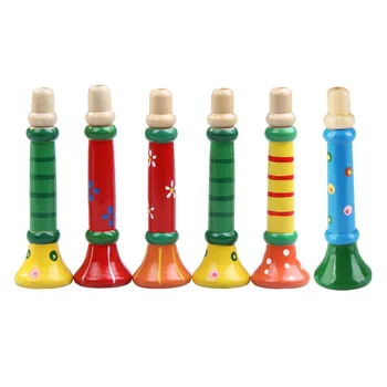 Красочная деревянная труба, горн, обучающая игрушка для детей