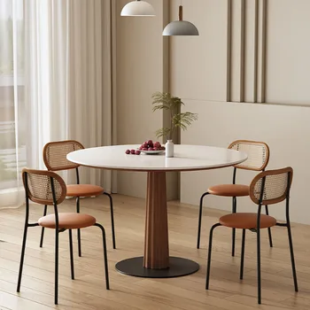 Круглый роскошный обеденный стол, Современная Простая гостиная, Мраморный обеденный стол, Итальянская Европейская кухонная мебель Mesa De Comedor
