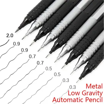 Металлический Автоматический карандаш с низкой гравитацией 0.3/0.5/0.7/2.0 мм Профессиональный грифель для рисования, Механический карандаш, Канцелярские школьные принадлежности