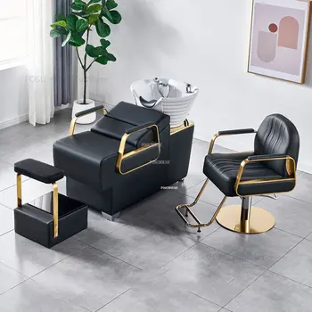 Минималистичные парикмахерские кресла из нержавеющей стали, модное парикмахерское кресло для салона красоты, Легкая роскошная мебель для салона, Подъемное вращающееся кресло