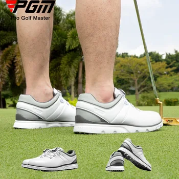 Мужская ручка PGM с пряжкой, Прочная обувь для гольфа, мужские нескользящие заклепки, Легкая тренировочная обувь, Водонепроницаемые дышащие кроссовки для гольфа