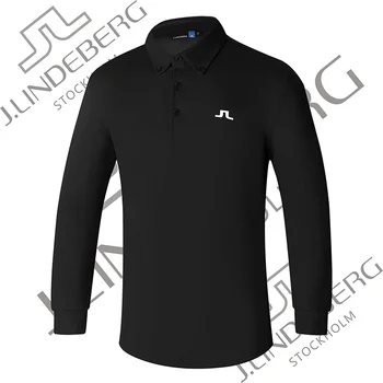 Мужская спортивная футболка для гольфа с длинным рукавом, осенне-зимняя дышащая рубашка-поло, куртка для гольфа #2101