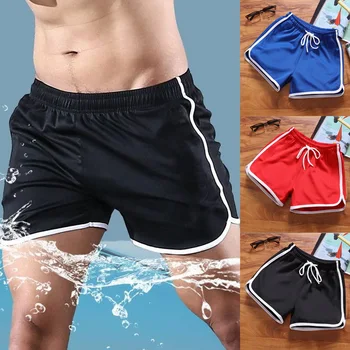 Мужские пляжные шорты, пляжная одежда, быстросохнущий купальник для спортзала и бега, новинка 2023 года