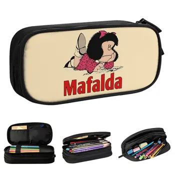 Мультяшный пенал Mafalda Quino Humoriste, Модная винтажная мультяшная сумка для ручек с юмором для студентов, школьные подарки, пенал для карандашей
