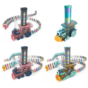 Наборы домино, игра-укладчик, нетоксичная автоматическая модель ралли-поезда Domino, игрушки для раннего развития, конструкторы для мальчиков и девочек