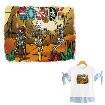 Наклейка на одежду Хэллоуин в пустыне Декоративно-прикладное искусство, принадлежности для глажки, сделай сам, Термоклеящийся материал, Моющиеся нашивки с аппликацией для одежды