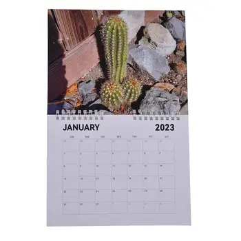 Настенный календарь на 2023 год 12-месячный Креативный Календарь природных пейзажей Январь 2023 Декабрь Забавный подарок в виде Слона и Секретного Санта-Клауса