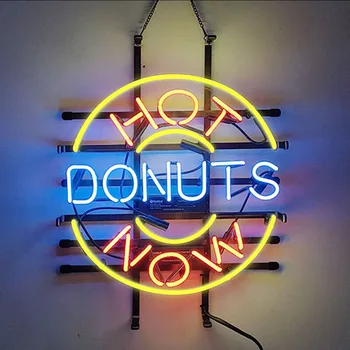 Неоновая световая вывеска Hot Donuts Now, изготовленная на заказ из настоящего стеклянного тюбика ручной работы, магазин, бар, Пекарня, реклама декора помещения, лампа-дисплей 15 