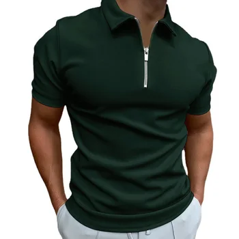 Новые мужские однотонные мужские рубашки Поло с короткими рукавами, летние териленовые футболки, хит продаж, Тонкая крутая реклама