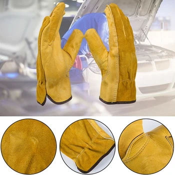 Новые мужские рабочие перчатки из воловьей кожи для защиты водителя, защитные рабочие перчатки для сварки мотоциклов для мужчин