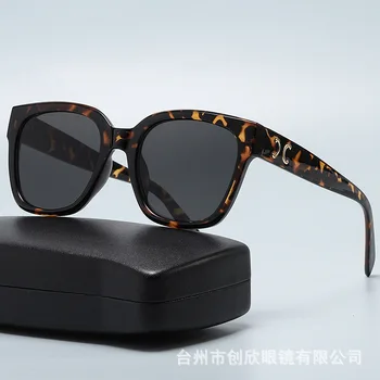 новые ретро квадратные большие металлические декоративные солнцезащитные очки Macaron для женщин и мужчин 2023, Высококачественный трендовый продукт, модное стекло для рейв-вечеринок