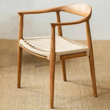Обеденные стулья из ротанга, деревянные стулья для отдыха в саду, Стул для кухни, спальни, дизайн макияжа, Мебель для балкона