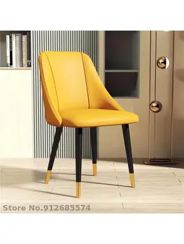 Обеденный стул в скандинавском стиле, стул для домашнего стола, Современный минималистичный стул для макияжа, ресторан в европейском стиле, Легкая Роскошная гостиная с одной спинкой.