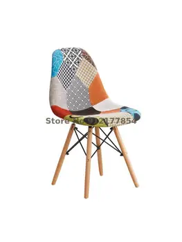 Обеденный стул, кресло для переговоров, современный минимализм, Сотканная ткань, Массив Дерева, Креативный скандинавский стиль