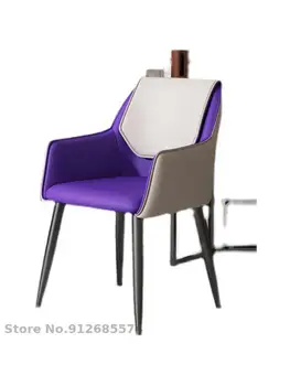 Обеденный стул со спинкой для дома, Легкий, роскошный, скандинавский, современный, минималистичный, чистый, красный, Ресторанная технология, Тканевый стул, Туалетный столик